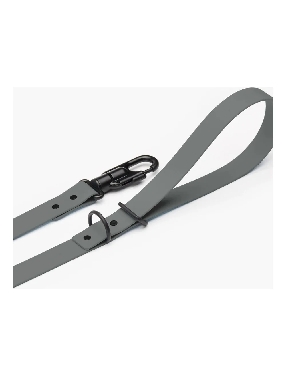 Fable Leather Dog Leash in Slate Gray with Gunmetal Hardware